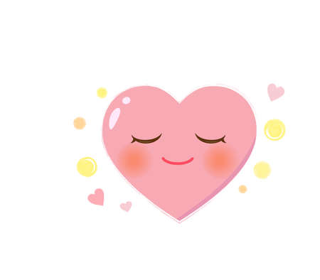Welfare and long-term care heart character icon illustrationのイラスト素材