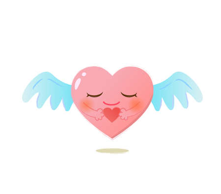 Welfare and long-term care heart character icon illustrationのイラスト素材