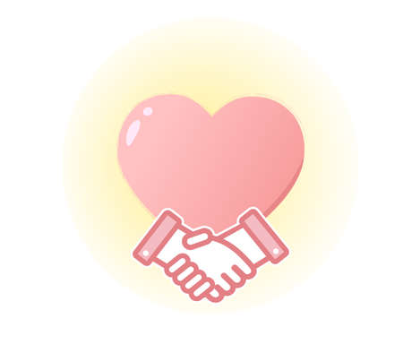 Welfare and long-term care heart character icon illustrationのイラスト素材