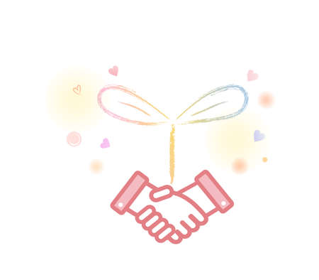 Welfare and long-term care heart character icon illustrationのイラスト素材