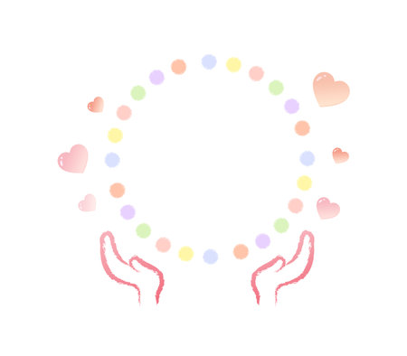 Happy welfare frame illustration of heartのイラスト素材