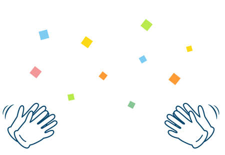 Applause and confetti hand signsのイラスト素材