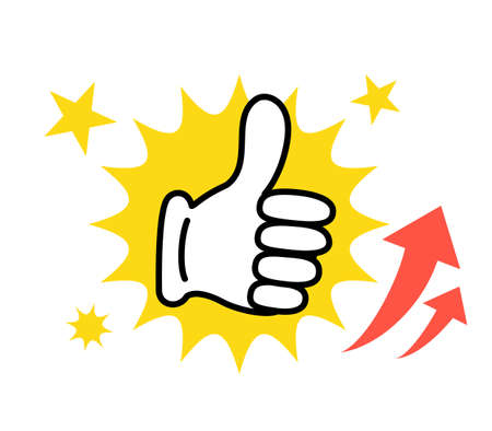 Goodmark icon hand sign and arrowのイラスト素材