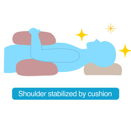 Explanation of what sleeping position is best for a sore shoulderのイラスト素材