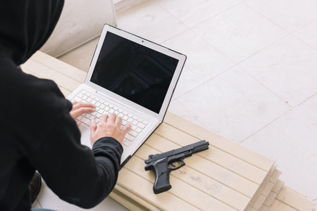Programmer or computer hacker type the code on the keyboard.Computer or Network Security Concepts.