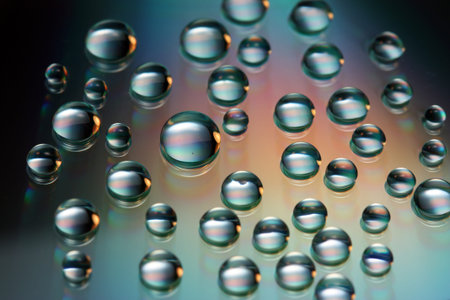Drops of water dropping images onto a CD.