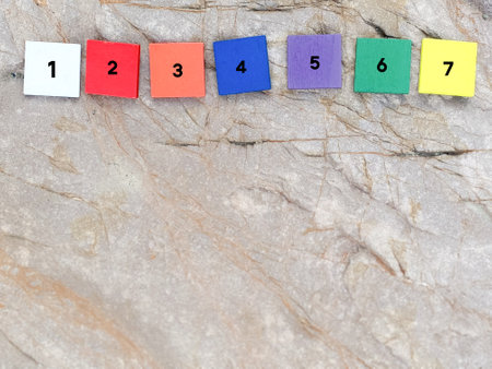 Colorful block with number 1 2 3 4 5le backgroundの写真素材