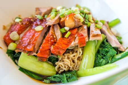 Asian Peking Duck noodleの写真素材