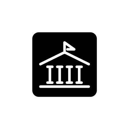 Illustration Vector graphic of school building icon. Fit for office, sign, structure, element, college, library, modern, object, education etcのイラスト素材
