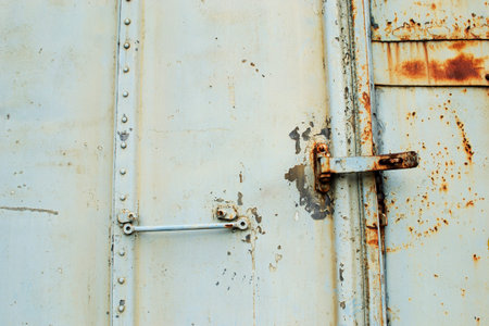 Old iron door with stain