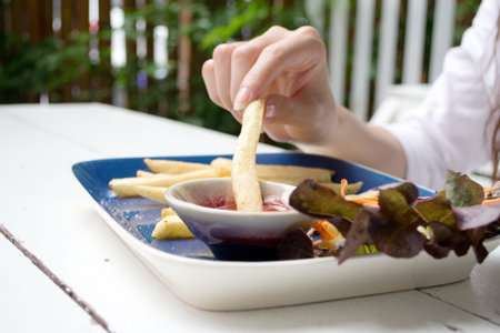 hand and french fries