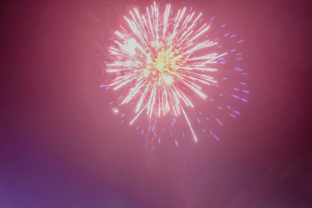 Beautiful Firework on the night sky in festival,Firework Light Shine in the night skyの写真素材