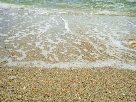 Beautiful Sand and sea on Mae Ram Phueng Beach Rayong city thailandの写真素材