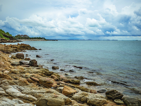 Rocky coast beach in idylic ocean and sky,Khao Laem Ya nation park thailand,Holiday conceptの写真素材