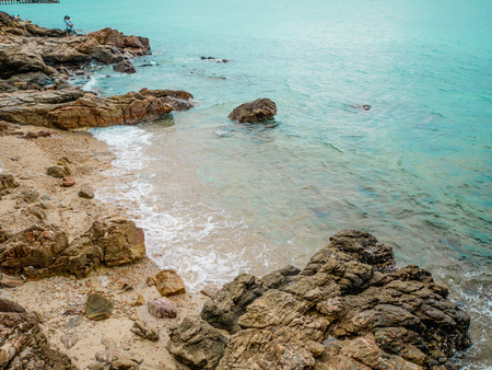 Rocky coast Beach seascape in idyllic ocean,Khao Laem Ya nation park thailand,Holiday in summer conceptの写真素材