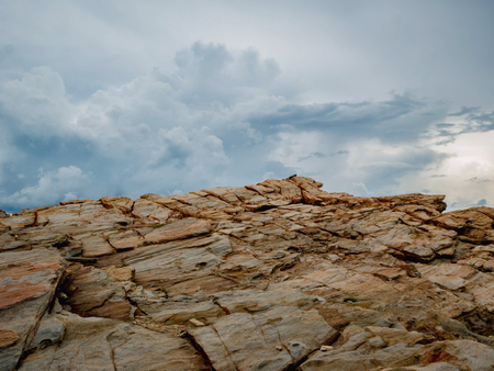 Rock Reef and Blue sky in Khao Laem Ya nation park sea capeの写真素材