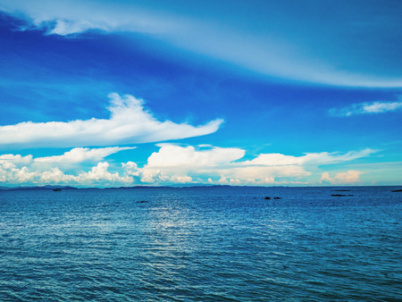 Amazing Idyllic ocean and Cloudy sky with endless horizon in vacation time,Holiday,Summer conceptの写真素材