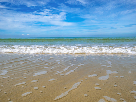 Tropical Idyllic ocean Blue sky and beautiful Beach in vacation time,Holiday on the beach,Summer concept.Thailandの写真素材