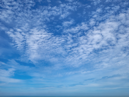 Beautiful sky on the ocean with endless horizon in vacation time,Holiday,Summer conceptの写真素材