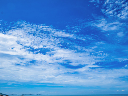 Beautiful sky on the ocean with endless horizon in vacation time,Holiday,Summer conceptの写真素材