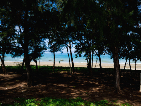 Beautiful Nature beside the ocean in the island,idyllic ocean and cloud sky in vacation time,summer conceptの写真素材