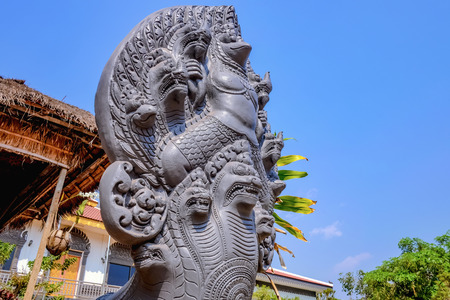 Cambodia style Great Naga in the temple in siem reap city cambodiaの写真素材