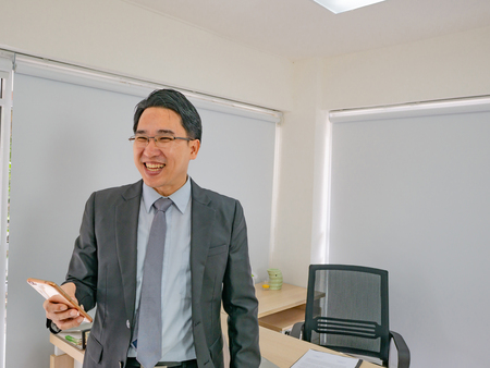 Modern business man smile,business conceptの写真素材