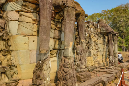 Broken ruin in angkor wat area in siem reap cambodiaの写真素材