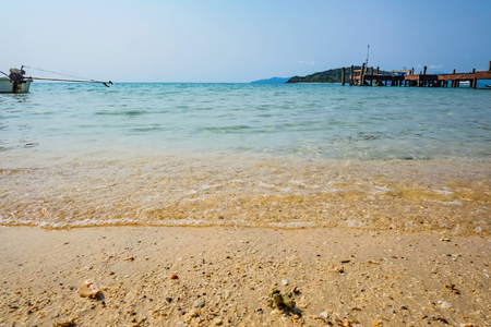 Tropical Idyllic Beach in vacation time,Holiday on the beach,Summer concept,Koh mak island trat Thailandの写真素材