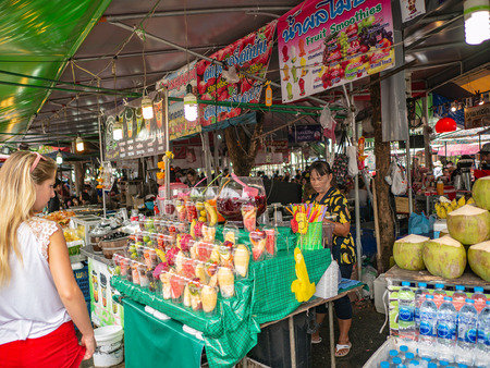 Bangkok/Thailand - 30 August 2018:unacquainted Tourist walking in Chatuchak Weekend Market bangkok thailandのeditorial素材