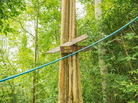 Sukhothai/Thailand - 31 August 2018:Guide postto "MO-E-HOK" in Khao Luang mountain in Ramkhamhaeng National Park,Sukhothai province Thailandの写真素材
