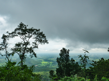 Beautiful View on the way to the top of Khao Luang mountain in Ramkhamhaeng National Park,Sukhothai province Thailandの写真素材