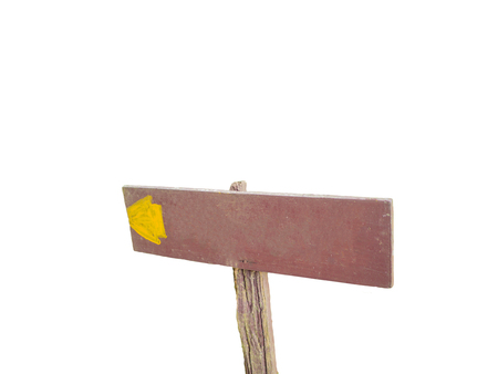 Wooden Guide Post on isolated backgroundの写真素材