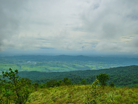 Beautiful nature and cloud sky view on Khao Luang mountain in Ramkhamhaeng National Park,Sukhothai province Thailandの写真素材