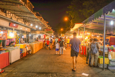 Bangkok/Thailand - 26 May 2015:Unacquainted Thailand people or tourist walking in "Loi Krathong" Festival of  Wat Saket Temple.Bangkok city Thailandのeditorial素材