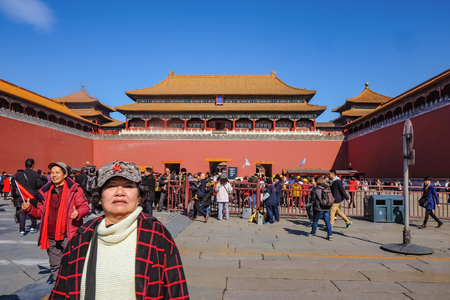 Beijing/China - 25 February 2017: Unacquainted chinese people or touristin come to visit Forbidden Palace in Holiday at beijing Capital City of china,Forbidden Palace was the former king palace in chinaのeditorial素材