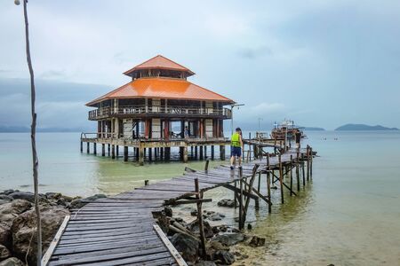 Small Pavilion Beside the Beach and ocean on Koh wai Trat Thailand.Thailand Holiday conceptの写真素材