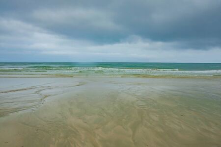 Beautiful Tropical Beach on Koh chang in the morning and rainy Day Trat Thailandの写真素材