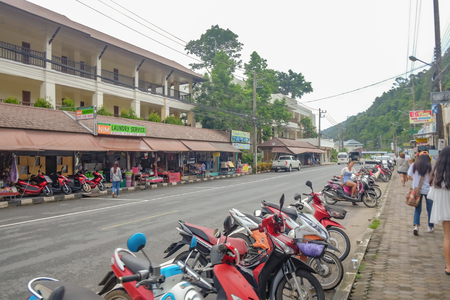 Trat/Thailand - 28 May 2017:Unacquainted Thai People or tourist Walking on the Road in Koh chang island Trat Thailand.Thailand holiday on islandのeditorial素材