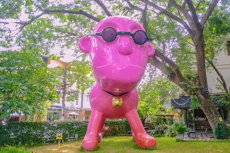 chiangmai/Thailand - 18 July 2016:Cartoon statue at iberry cafe in chiangmai city thailandtime.chiangmai travel landmarkのeditorial素材