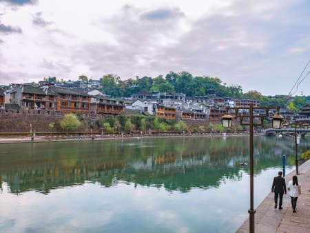 Scenery view of fenghuang old town .phoenix ancient town or Fenghuang County is a county of Hunan Province, Chinaのeditorial素材