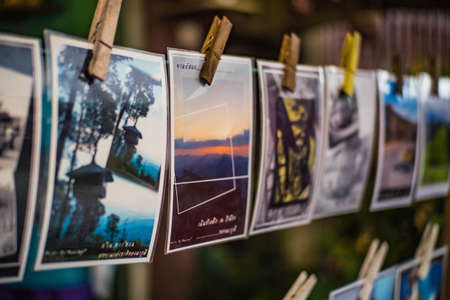 kanchanaburi/Thailand-1 July 2017:Beautiful Postcard in postcard shop Etong village at kanchanaburi city Thailand.Pilok mine The Old mine near the Thai-Myanmar borderのeditorial素材