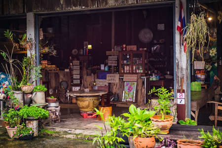 kanchanaburi/Thailand-1 July 2017:Traditional Food restaurant in Etong village at kanchanaburi city Thailand .Pilok mine The Old mine near the Thai-Myanmar borderのeditorial素材