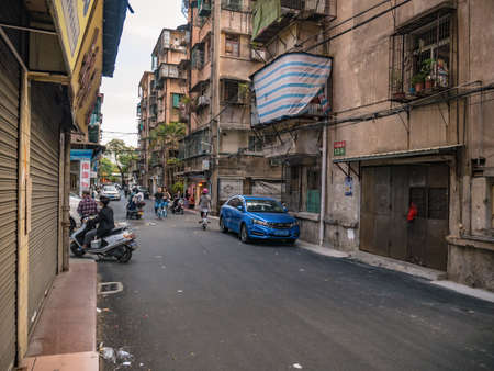 Shantou/china-30 march 2018:Alley downtown district in shantou city at china.Shantou city of Teochew people in Guangdong province Chinaのeditorial素材