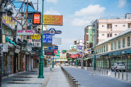 Bangkok/Thailand-30 May 2020:Khao san road under covid 19 situation.Khaosan Road is a short street in central Bangkok and the nightlife hub of Bangkok, famous in Thailand. It's still a night marketのeditorial素材