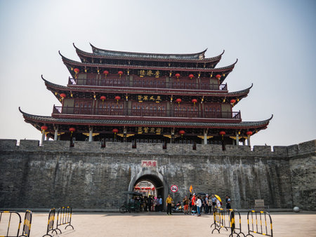 Chaozhou/China-02 April 2018:Anceint City Wall near ancient old town in Chaozhou city China.Ancient...