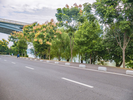 Beautiful road on Orange Island Park Changsha city hunan China.changsha is the capital and most populous city of Hunanのeditorial素材