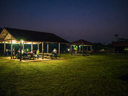 Loei/Thailand-18 Feb 2019:Unacquainted People on Campground Phu Kradueng mountain national park in the Early morning at Loei City Thailand.Phu Kradueng  national park the famous Travel destinationのeditorial素材