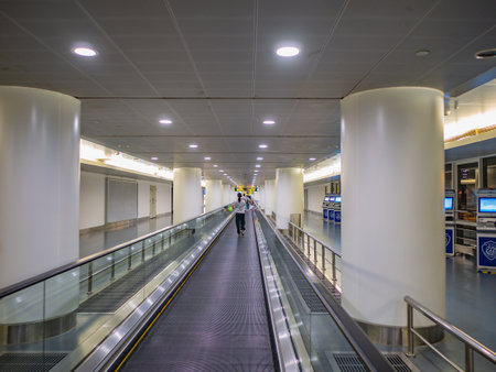 Guangzhou/China-23 Aug 2019::Unacquainted Tourist in Baiyun internation airport arrival hall at guangzhou china.Guangzhou Baiyun International Airport is the major airport of Guangzhouのeditorial素材