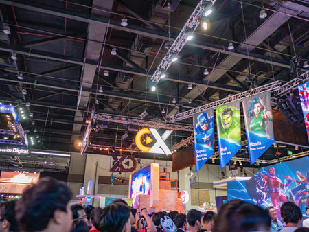 Bangkok/thailand- 26 Oct 2019:Unacquainted Gamer in Thailand game show at exhibition hall in siam...